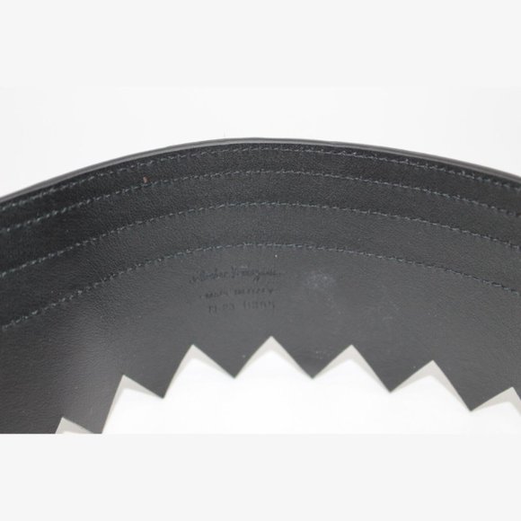 Salvatore Ferragamo BLACK/GREEN KID Leather Belt Size 80 main image 8